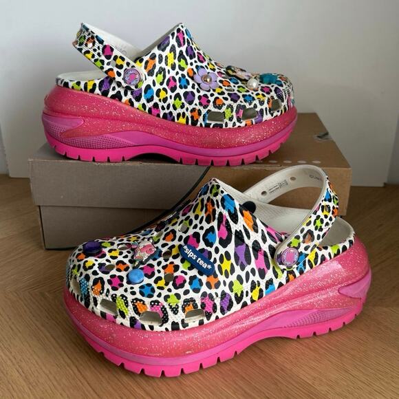 RARE Lisa Frank x CROCS Mega Crush Jibbitz Platform Clog- Men 6- Women 8 - Picture 1 of 11